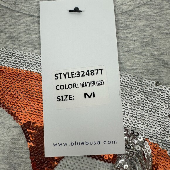 Blue B. Collection Womens Heather Grey Sequin Cowboy Boots Tee Shirt Size M - Picture 5 of 7